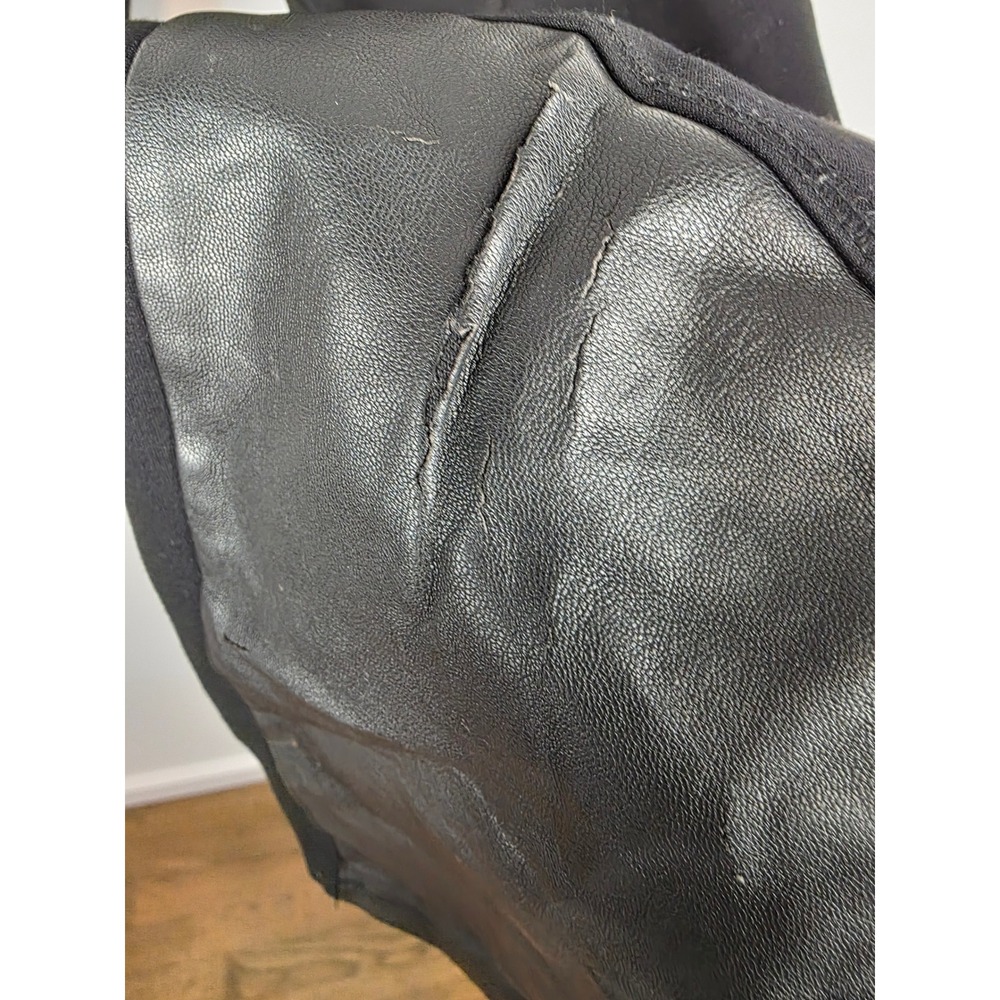 Pete & Greta Johnny Was Black Moto Leggings Pants S Faux Leather Knee Stretchy - Picture 5 of 8